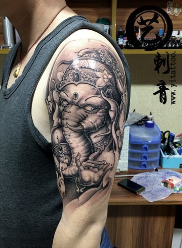 男性小图象神纹身 相关搜索 象神纹身图案 象神纹身手稿 象神纹身