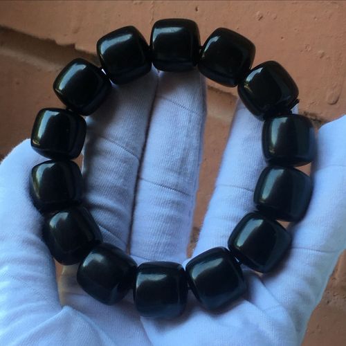 黑羊角手串桶珠佛珠非洲黑水牛角仿可可西里手串