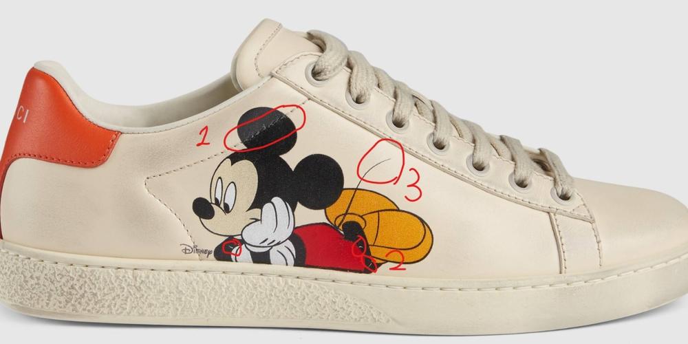 gucci米奇脏脏小白鞋真假鉴定干货