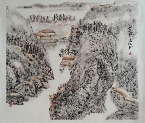 焦墨山水画 王雪林_艺博荟