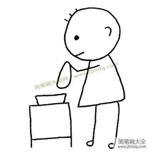 小男孩洗脸