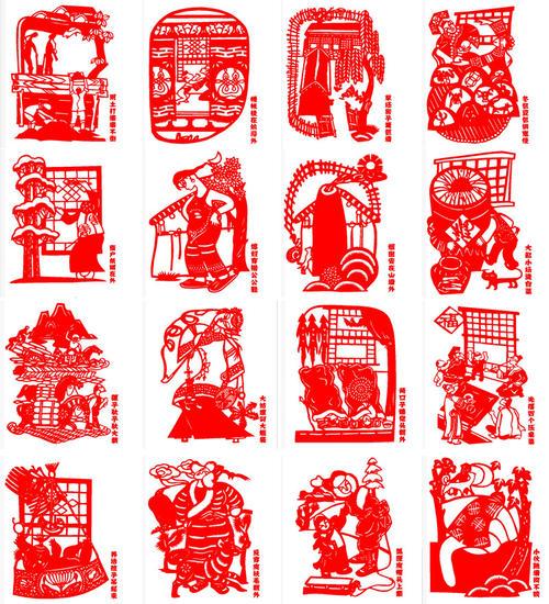 镂空不干胶东北八大怪剪纸窗花墙贴玻璃贴纸东北八大怪剪纸民俗