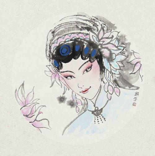 殷芳国画人物作品赏析具有现代感的京剧脸谱百变面孔活色生香