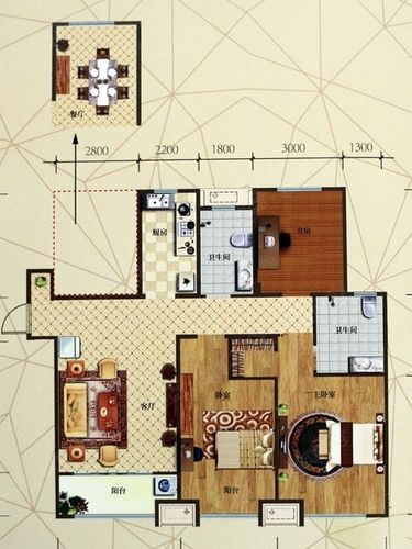保利华庭135平户型图