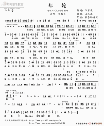 《年轮-张碧晨(《花千骨》插曲简谱)》吉他谱