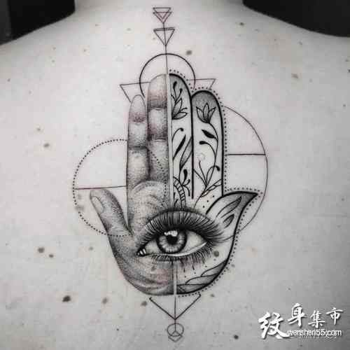 幸运之手祈祷之手纹身手稿图案