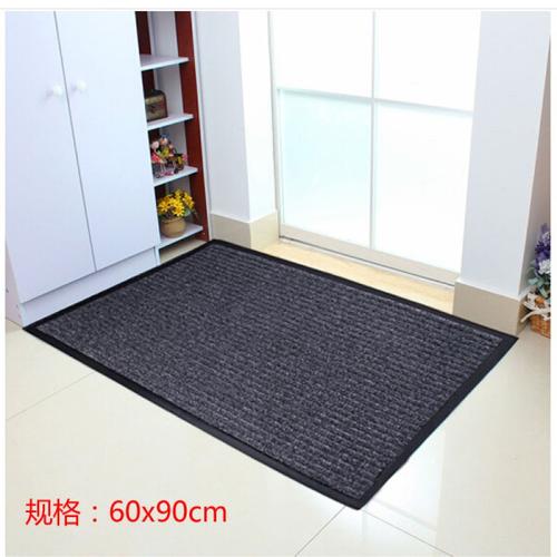 门口灰色地垫条纹地毯脚垫防潮垫浴室吸水绒毛地垫