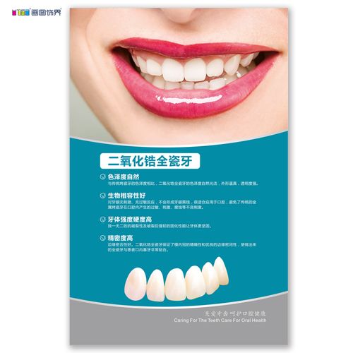 美容修复牙科挂图口腔医疗门诊种植牙海报宣传装饰画烤瓷05