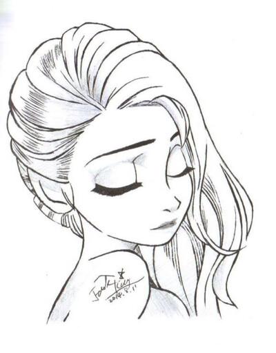 简笔画爱莎简单的