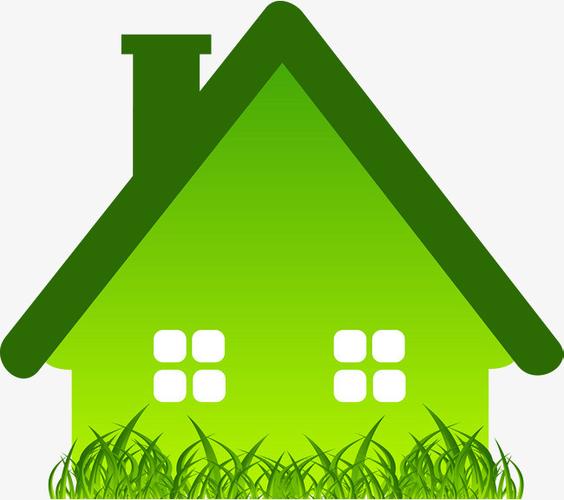 简约地球绿色房子山风车低碳环保装饰