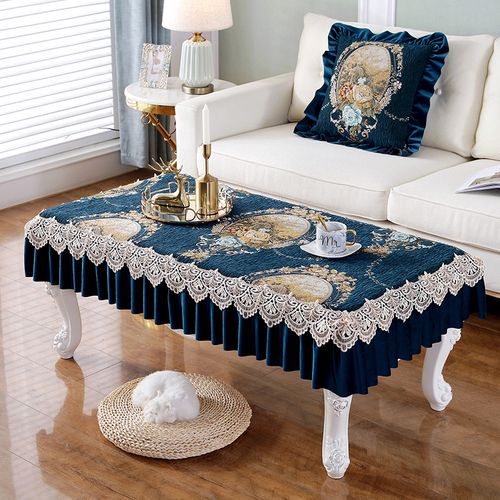 定做茶几桌布长方形布艺蕾丝餐桌垫客厅茶几套罩欧式电视柜防尘罩