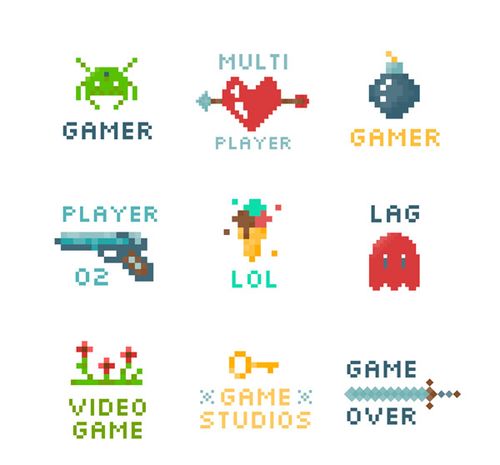 素材分类: 矢量logo图形所需点数:   0 点 关键词: 9款彩色像素游戏