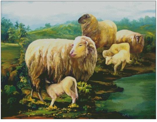 钻石画客厅23米方钻满钻流水生财三羊开泰新款粘钻十字绣油画包邮