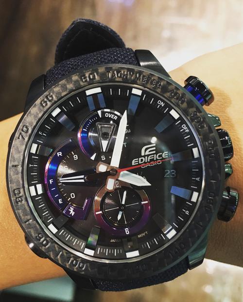 卡西欧edifice红牛限量版光动能蓝牙赛车表eqb-800tr