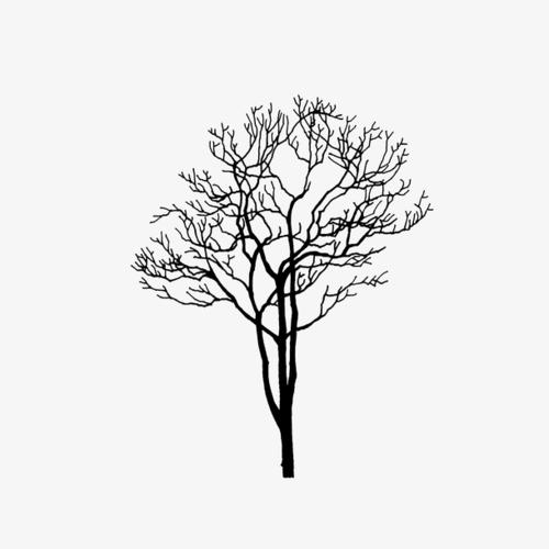 矢量手绘枯树