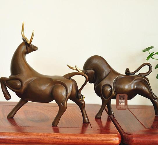 厂家批发铜牛摆件工艺品摆设 旺市牛一对招财风水艺术