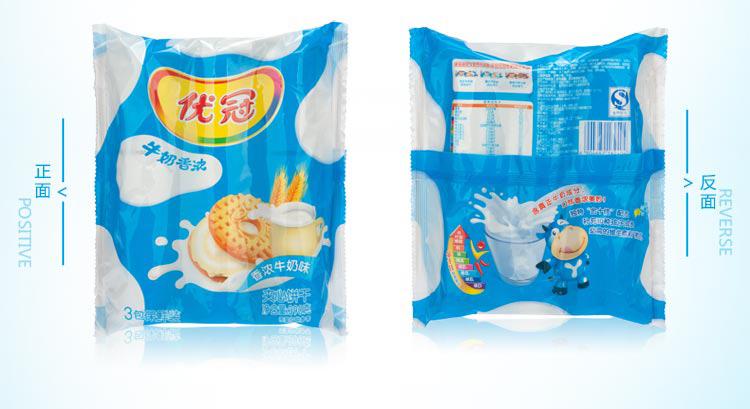 【苏宁易购超市】亿滋 优冠牛奶特浓夹心饼干(香浓牛奶味)390g/袋