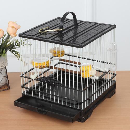 抽屉式塑钢鸟笼板顶塑料绣眼鸟笼山雀玻璃钢绣眼方笼洗澡笼包邮
