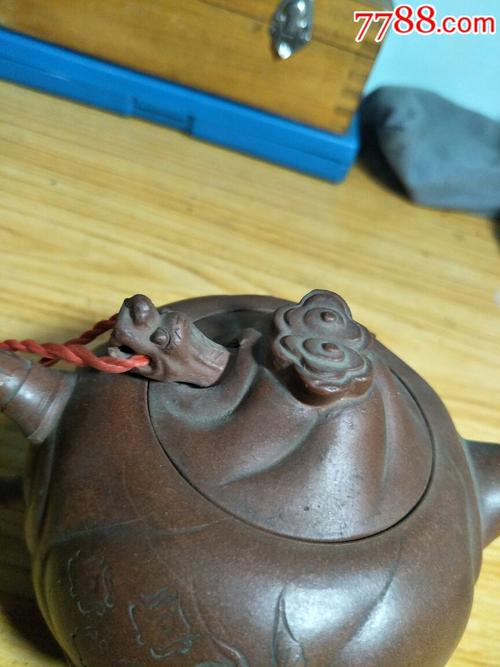 鱼化龙,老紫砂壶,有款,包浆好