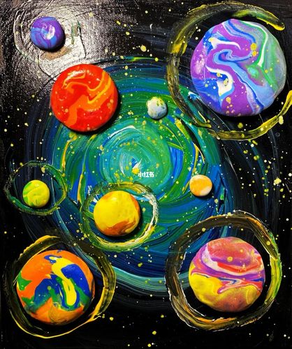超轻黏土|宇宙里的星球91_超轻黏土_手工制作_绘画