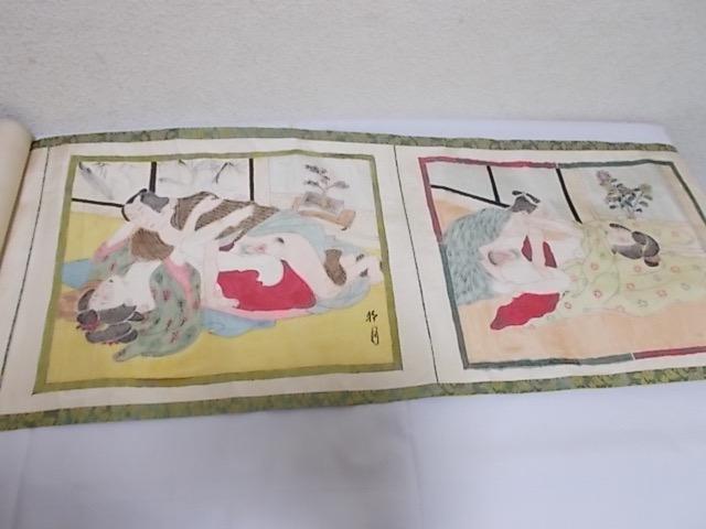 肉笔 春画巻物 1月～12月 全12図 浮世絵 枕絵 纸本