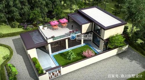 现代带庭院二层平顶别墅,看效果图就感觉生活太美好,实名羡慕