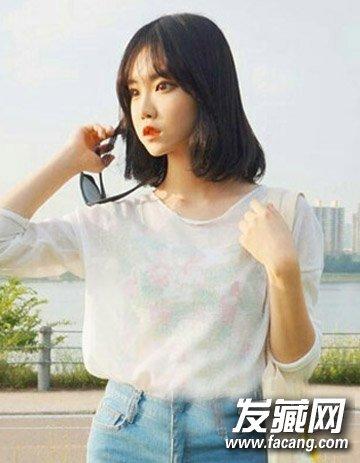 气质的中短发内扣发型 春季中短发甜美变身