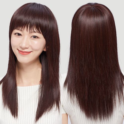 假发女长直发全头套长发逼真假发套中老年妈妈假头发