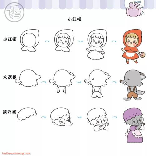 童年最熟悉的卡通人物简笔画步骤_27个卡通人物的彩铅