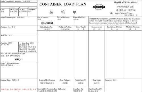 免费文档 所有分类 表格/模板 合同协议 装箱单电子reefer