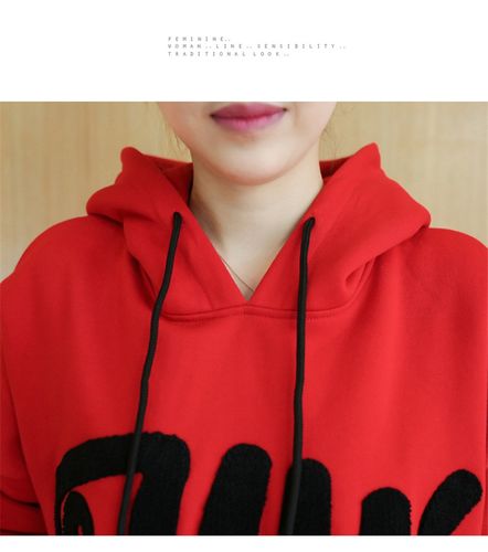 【韩米粒官网】2017秋冬装新款宽松大码上衣连帽卫衣中学生少女加绒