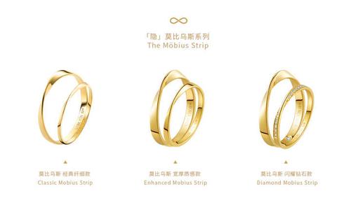 2「隐」莫比乌斯钻戒 戒圈同样采用莫比乌斯环的设计,在线条扭转的