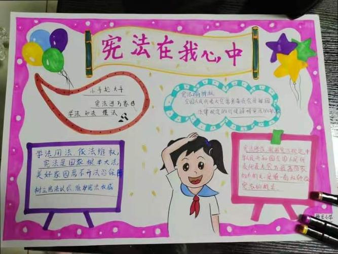 宣传宪法精神 建设法治中国——雅臣小学三年四班"宪法日"手抄报活动