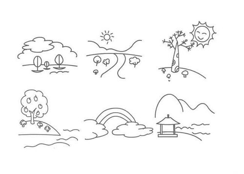 各种漂亮的风景简笔画图片-儿童简笔画大全
