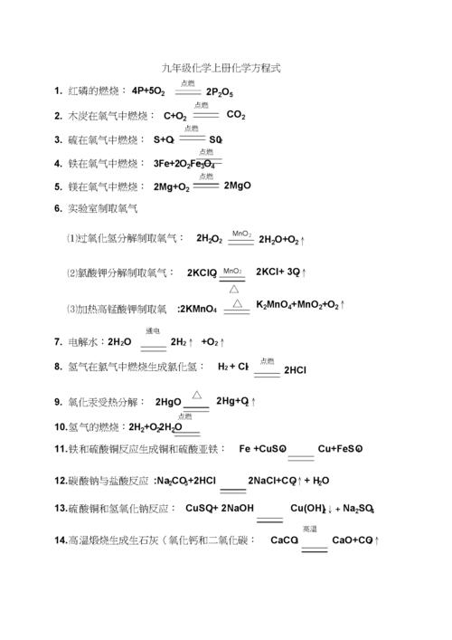 九年级化学化学方程式(全册).docx 4页