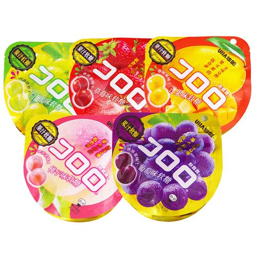 uha悠哈果汁软糖网红糖果接吻糖酷露露52g10袋颜值小零食少女糖