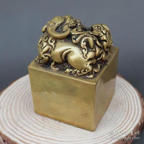 纯铜 貔貅印章玉玺方印章 镇宅辟邪古玩