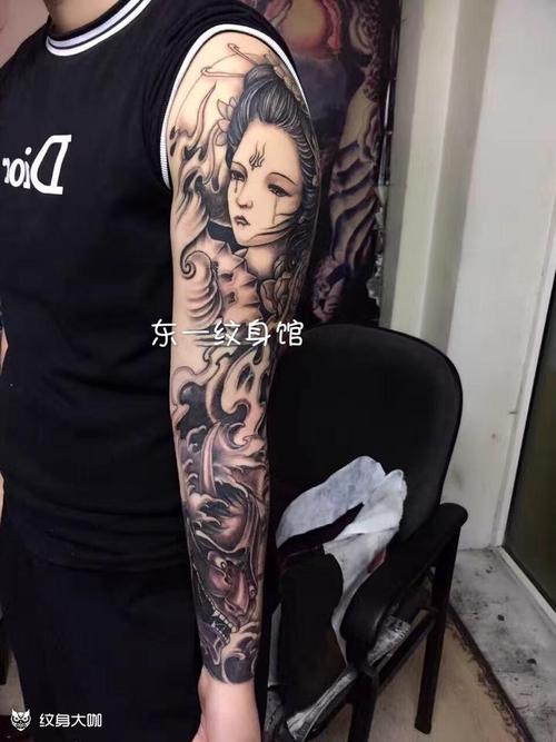 古典美女加般若纹身_纹身图案手稿图片_陈秀丽的纹身