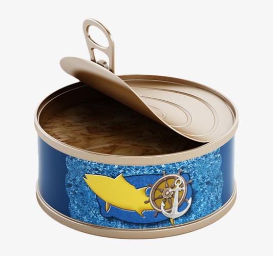 圆形带贴纸的罐头鱼实物免抠素材免费下载_觅元素51su