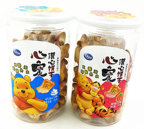 滨崎澳崎熊灌心饼干休闲食品办公室零食熊仔饼草莓牛奶巧克力味