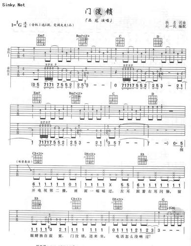 《门没锁(1)吉他谱--品冠》吉他谱