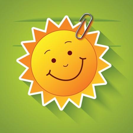 太阳 回形针 微笑 可爱图片