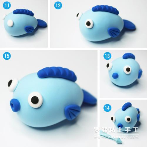 简单可爱超轻粘土小丑鱼教程制作图片