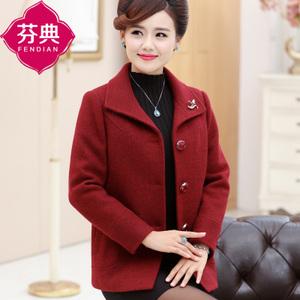 婚礼妈妈秋装毛呢外套45岁中老年女装长袖上衣40-50岁2017春新款