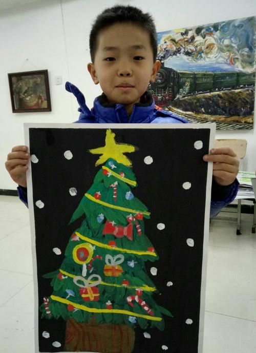 水粉画主题创作《圣诞树》