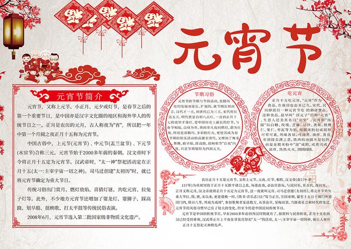 元宵节手抄报内容图片大全简单又漂亮的画报欣赏