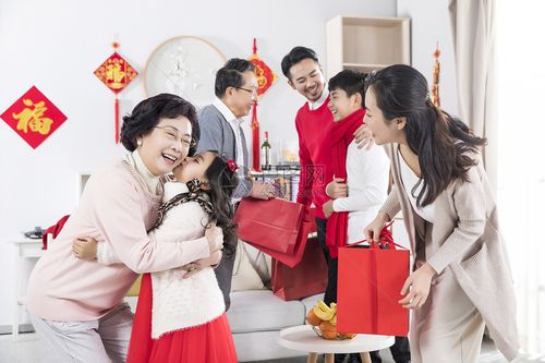 图片 照片 人物情感 新年一家人拜年.
