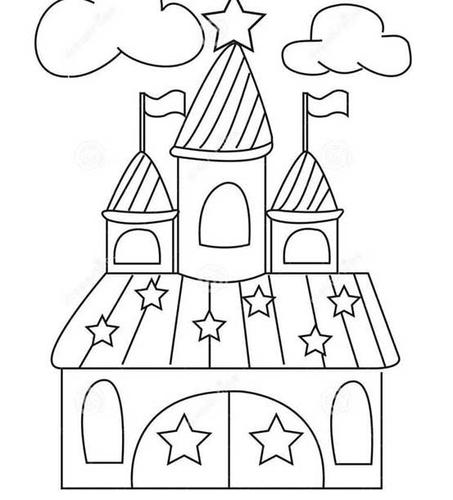 儿童简笔画教程_教你画美丽的城堡