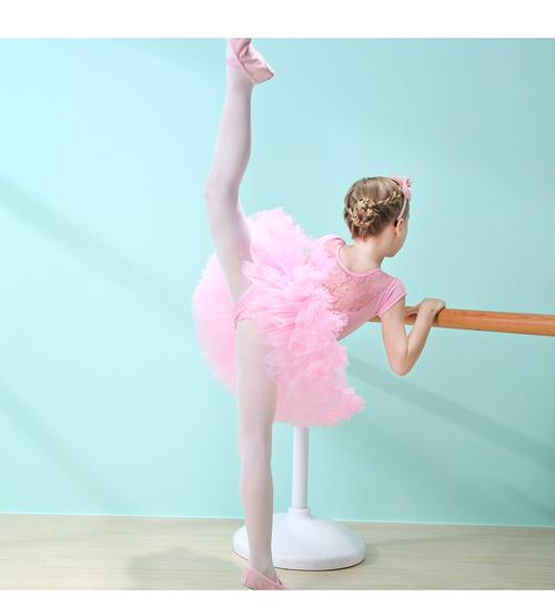 儿童舞蹈服女童夏季短袖练功服小女孩跳舞裙蕾丝纱裙幼儿芭蕾舞裙_7折