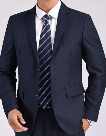 西装男西服套装中青年商务职业正装伴郎宴会结婚礼服学生工装深蓝色